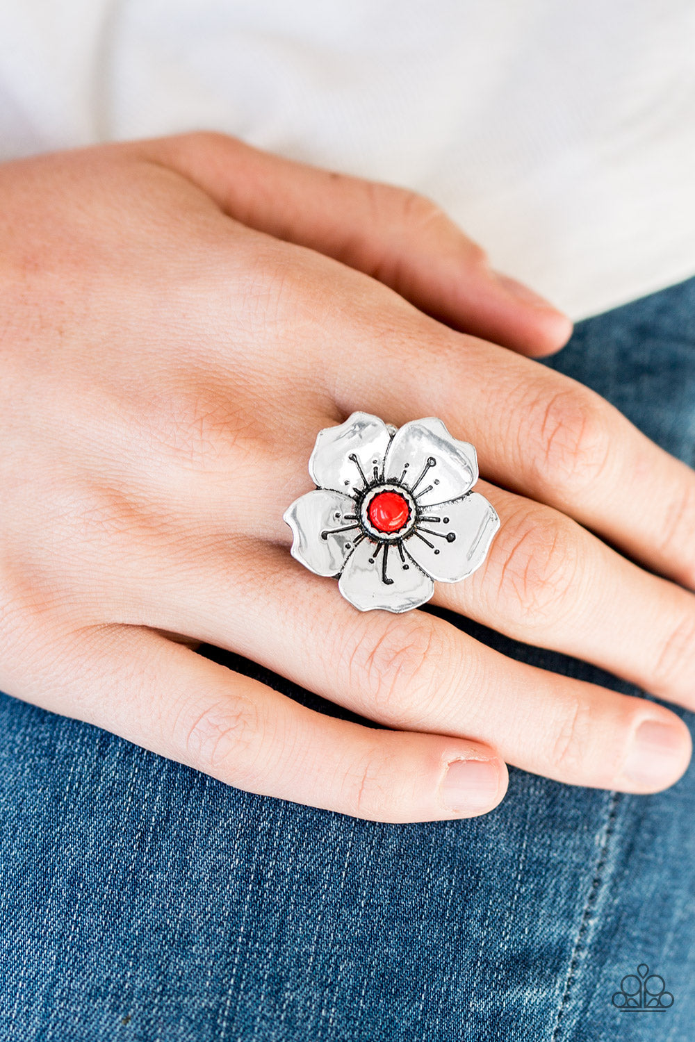 Paparazzi ♥ Boho Blossom - Red ♥  Ring