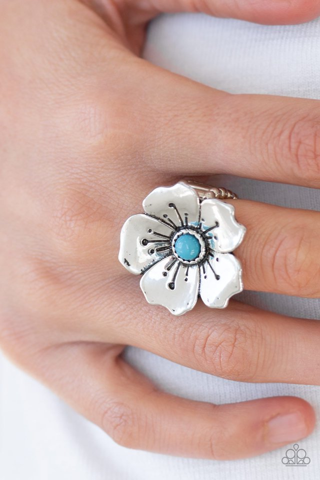 Paparazzi ♥ Boho Blossom - Blue ♥ Ring