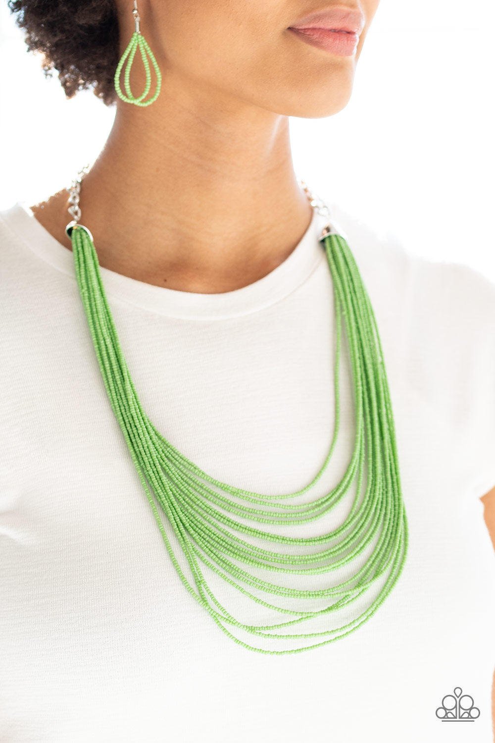 Paparazzi ♥ Peacefully Pacific - Green ♥  Necklace
