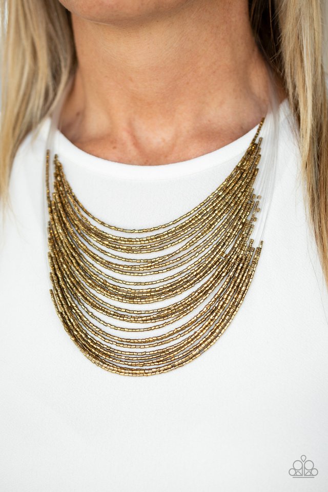Paparazzi ♥ Catwalk Queen 2 - Brass ♥ Necklace