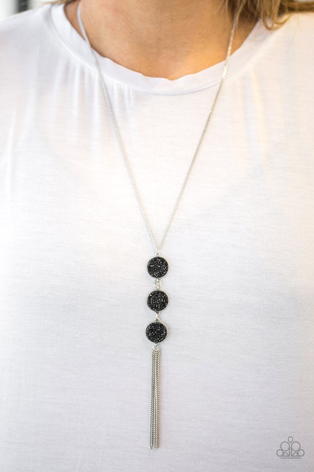 Paparazzi ♥ Triple Shimmer - Black ♥ Necklace
