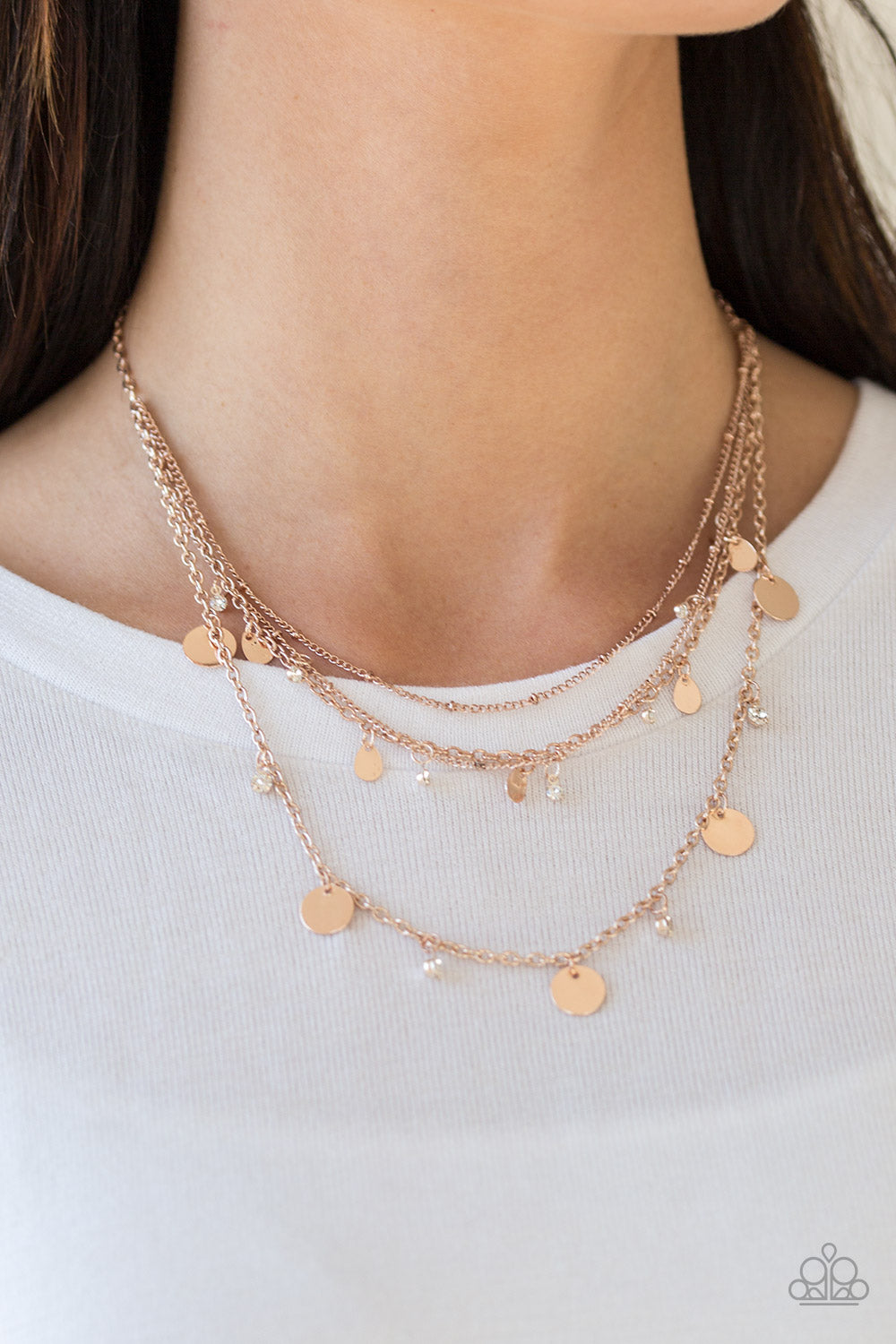 Paparazzi ♥ Classic Class Act - Rose Gold ♥  Necklace