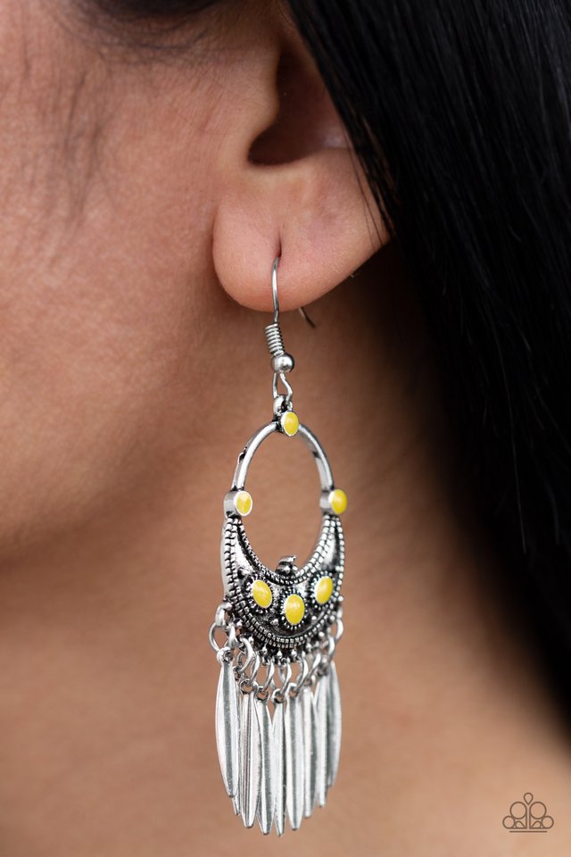 Paparazzi ♥ Cry Me A RIVIERA - Yellow ♥ Earrings
