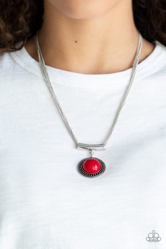 Paparazzi ♥ Gypsy Gulf - Red ♥ Necklace