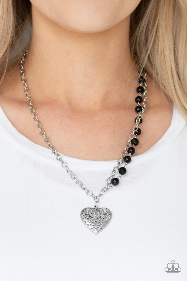 Paparazzi ♥ Forever In My Heart - Black ♥ Necklace