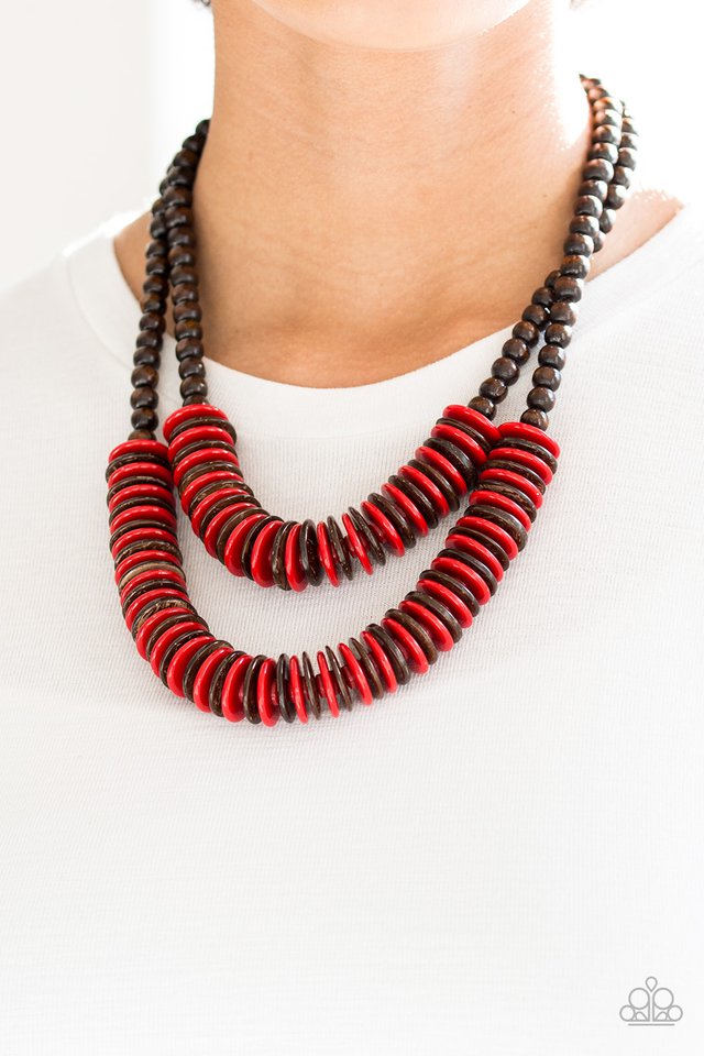 Paparazzi ♥ Dominican Disco - Red ♥ Necklace