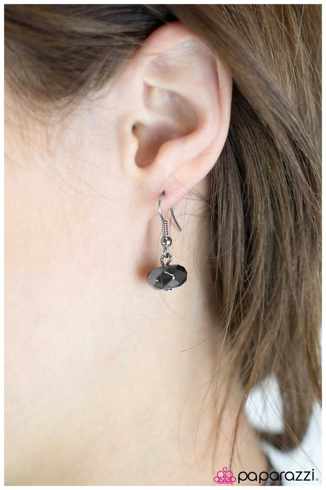 Paparazzi ♥ Dazzling Duo - Gunmetal ♥ Necklace