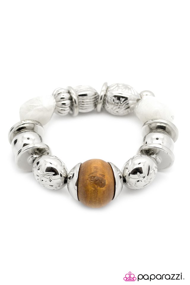 Paparazzi ♥ Glass Half Full - White ♥ Bracelet