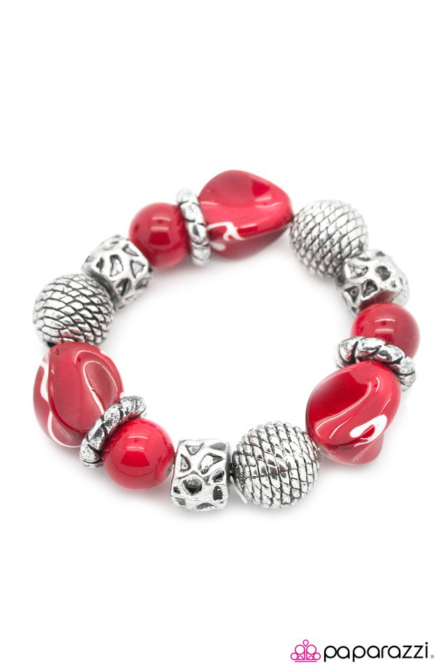Paparazzi ♥ Divinely Deco - Red ♥ Bracelet