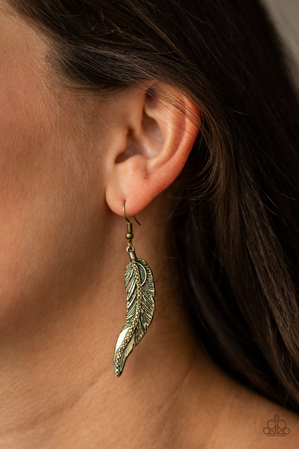 Paparazzi ♥ FOWL Play - Brass ♥  Earrings