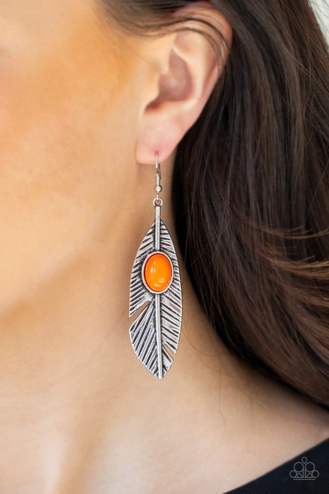Paparazzi ♥ Quill Thrill - Orange ♥ Earrings