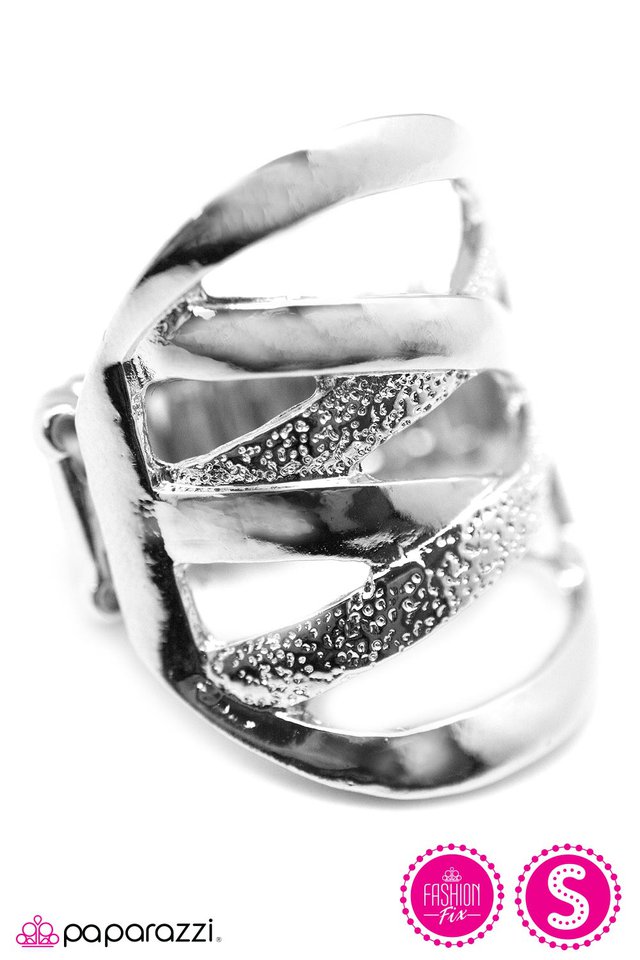 Paparazzi ♥ All Laced Up - Silver ♥ Ring