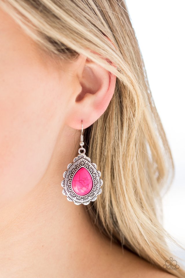 Paparazzi ♥ Mesa Mustang - Pink ♥ Earrings