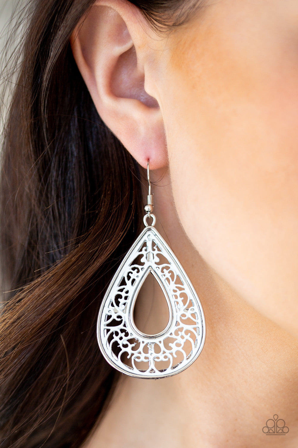 Paparazzi ♥ Drop Anchor - White ♥  Earrings