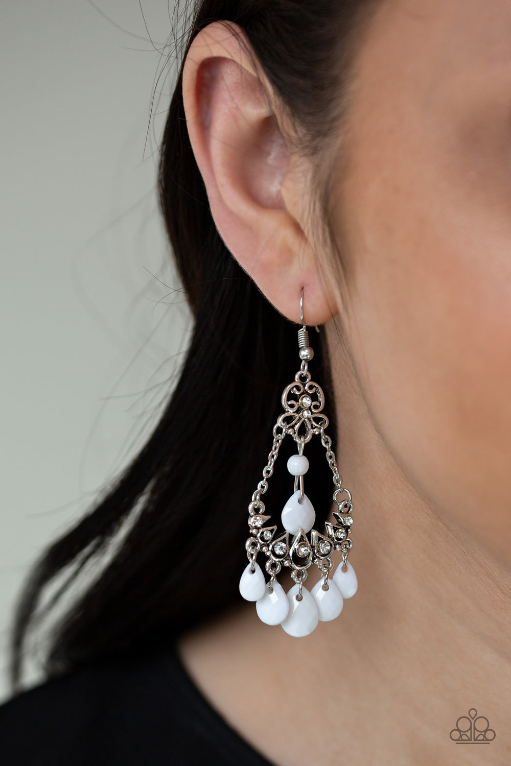 Paparazzi ♥ Malibu Sunset - White ♥  Earrings