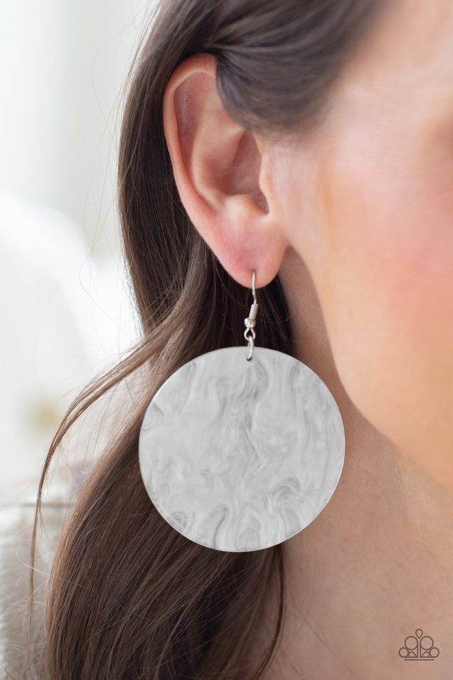 Paparazzi ♥ SEA Where It Goes - White ♥ Earrings