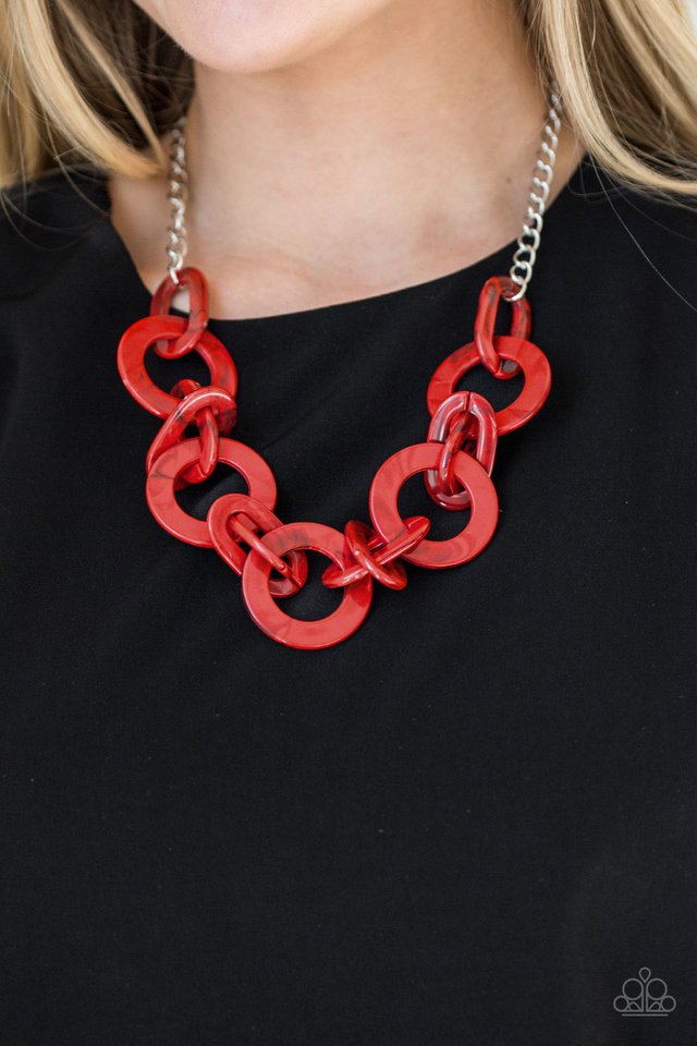 Paparazzi ♥ Chromatic Charm - Red ♥ Necklace