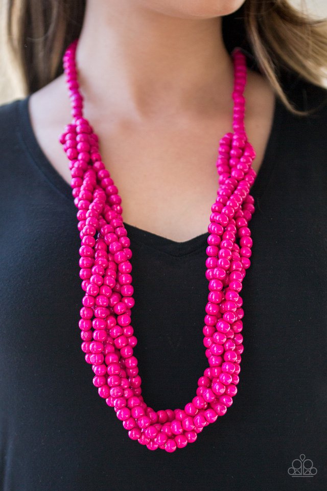 Paparazzi ♥ Tahiti Tropic - Pink ♥ Necklace