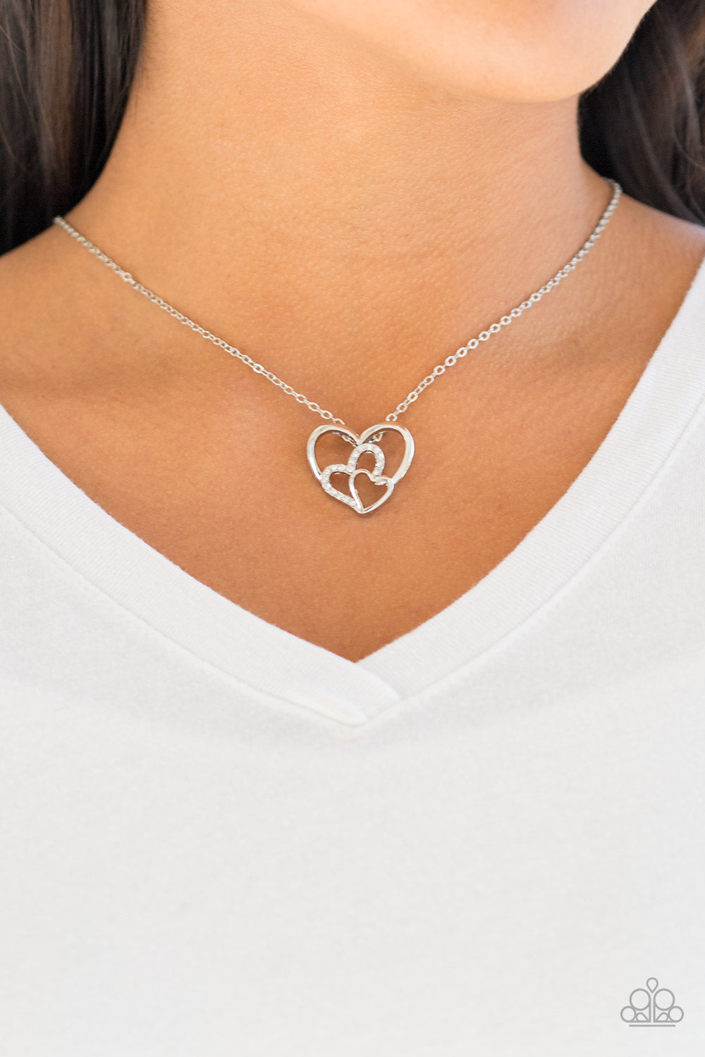 Paparazzi ♥ Follow Your HEARTTHROB - White ♥  Necklace