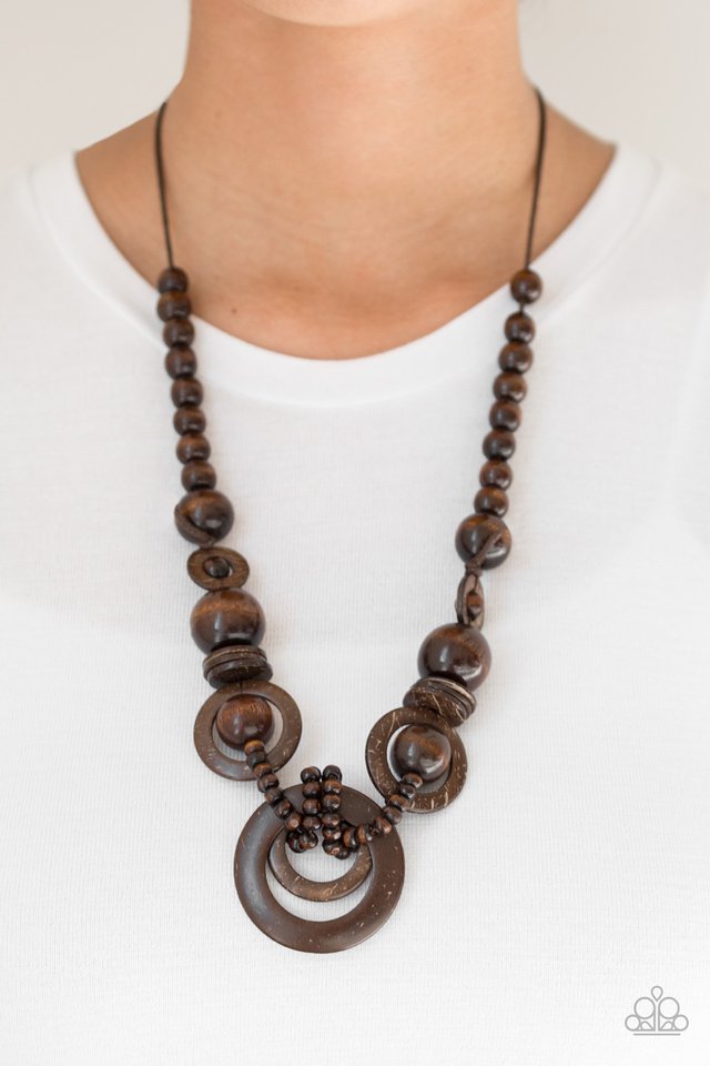 Paparazzi ♥ Boardwalk Party - Brown ♥ Necklace