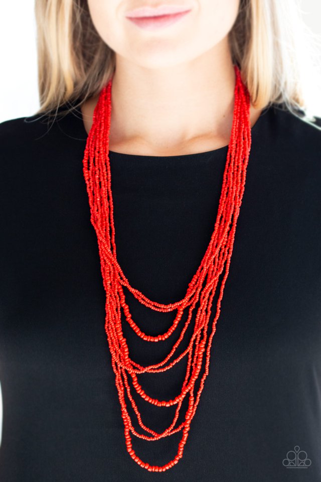 Paparazzi ♥ Totally Tonga - Red ♥ Necklace