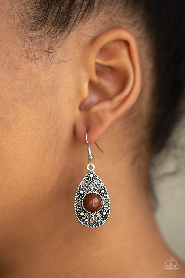 Paparazzi ♥ From POP To Bottom - Brown ♥ Earrings