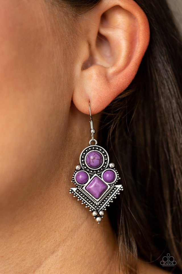 Paparazzi ♥ So Sonoran - Purple ♥ Earrings