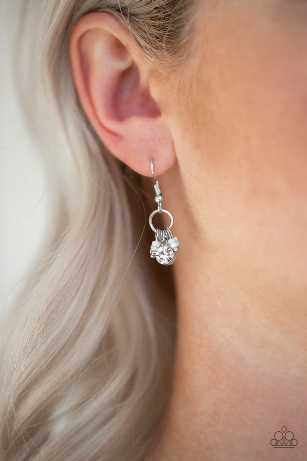 Paparazzi ♥ Twinkling Trinkets - White ♥  Earrings