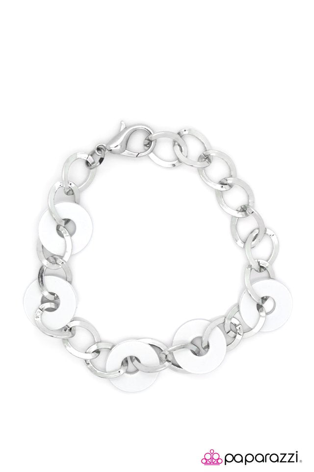 Paparazzi ♥ Full DISClosure - White ♥ Bracelet