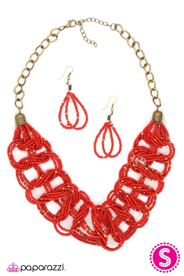 Paparazzi ♥ KNOT So Fast - Red ♥ Necklace