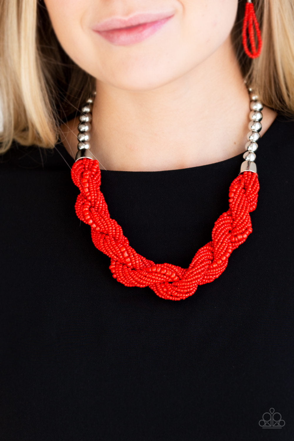 Paparazzi ♥ Savannah Surfin - Red ♥  Necklace