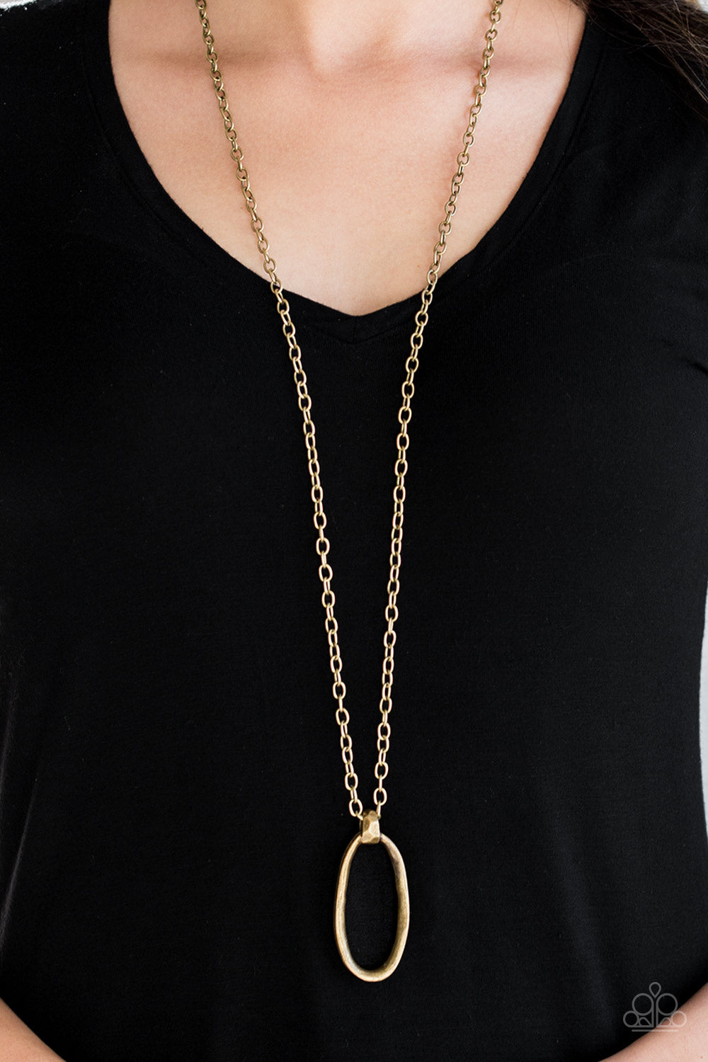 Paparazzi ♥ Grit Girl - Brass ♥  Necklace