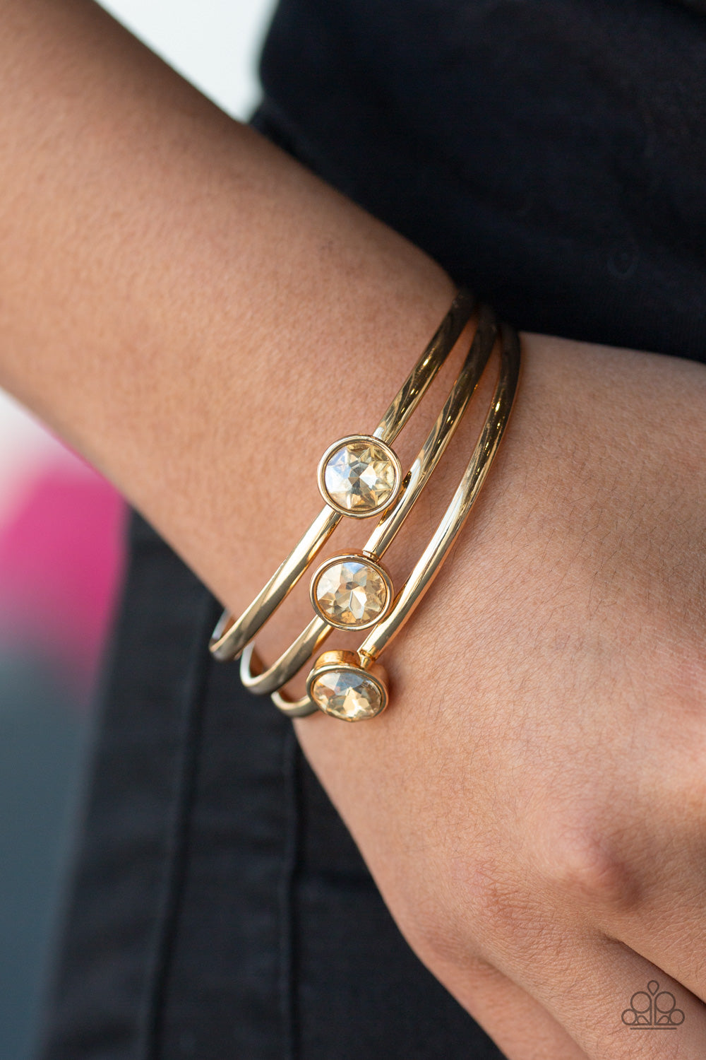 Paparazzi ♥ Be All You Can BEDAZZLE - Gold ♥  Bracelet