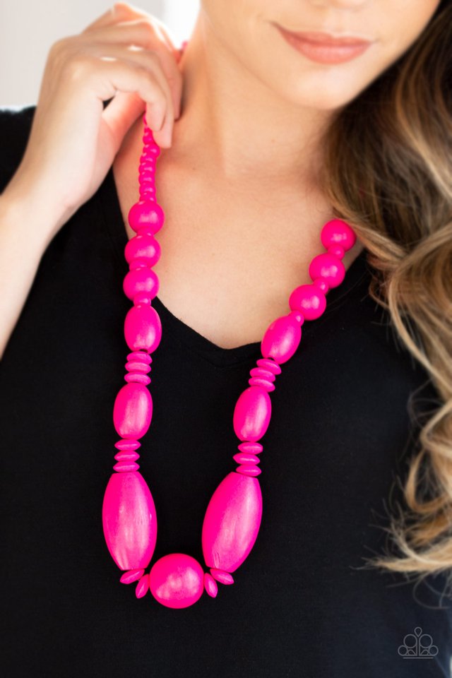 Paparazzi ♥ Summer Breezin - Pink ♥ Necklace