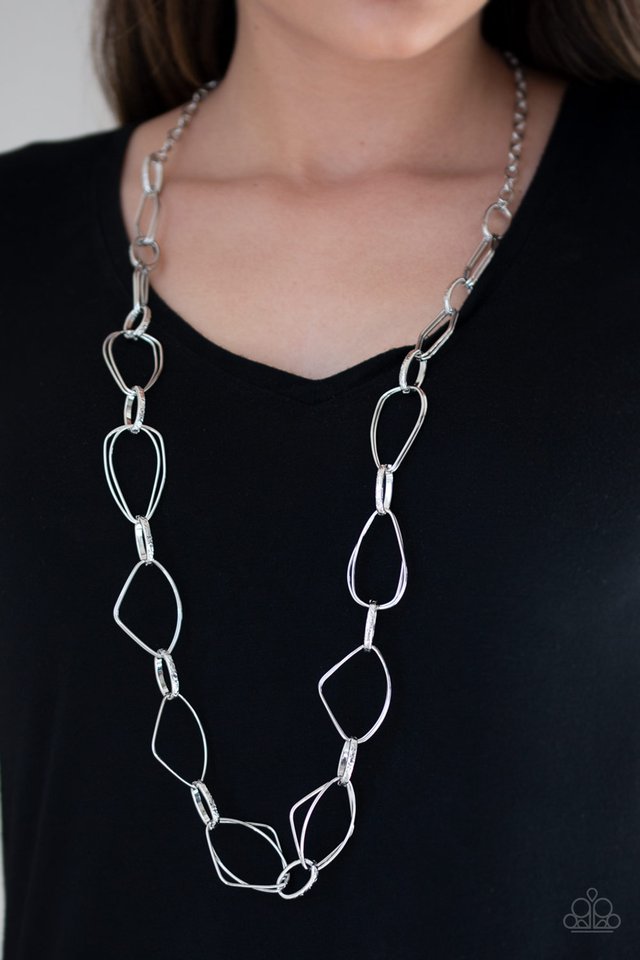 Paparazzi ♥ Attitude Adjustment - Silver ♥ Necklace