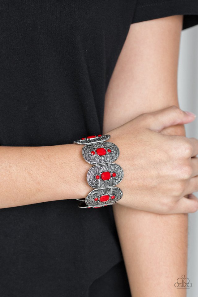 Paparazzi ♥ Turn Up The TROPICAL Heat - Red ♥ Bracelet
