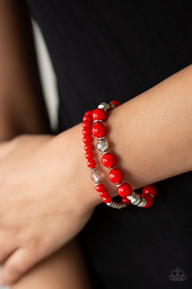 Paparazzi ♥ Colorful Collisions - Red ♥ Bracelet