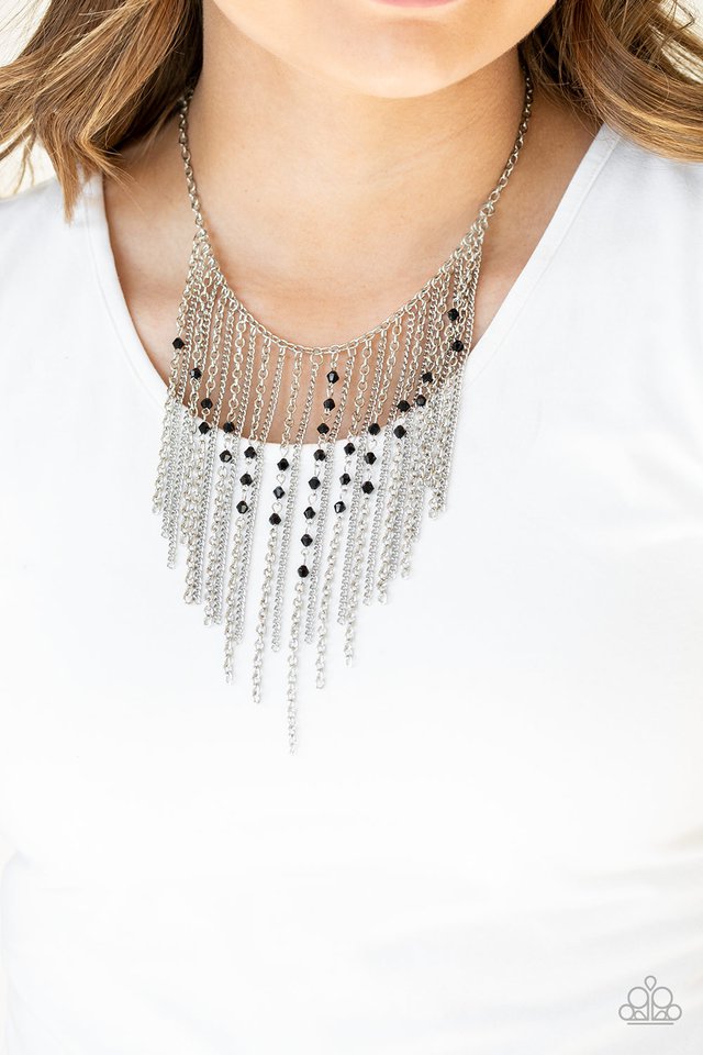 First Paparazzi Class ♥ - Necklace LisaAbercrombie ♥ Black – Fringe
