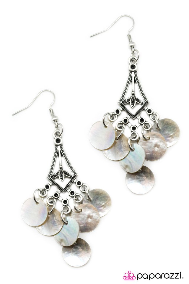 Paparazzi ♥ Keep In Touch - White ♥ Earrings