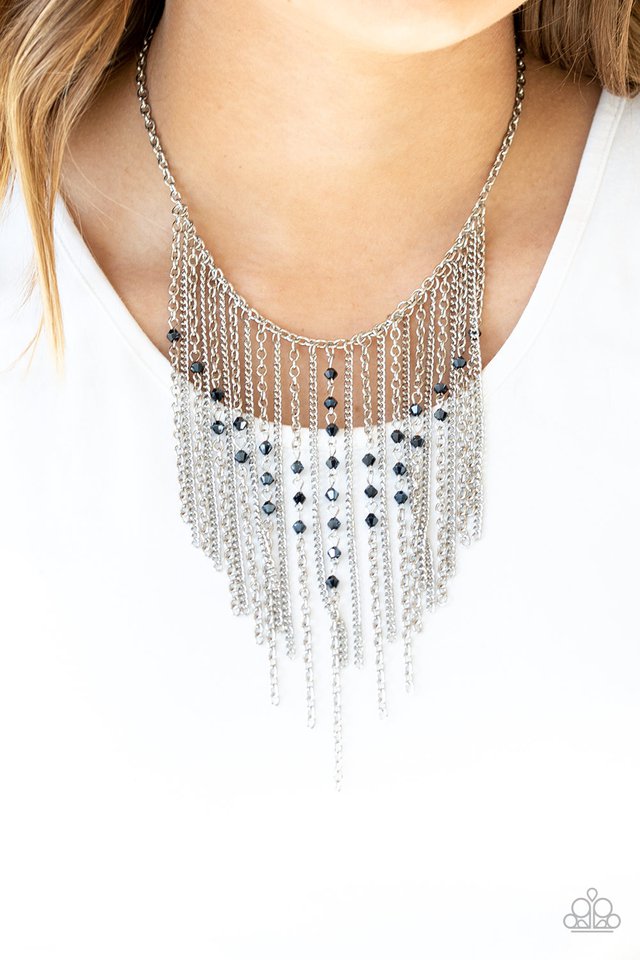 Paparazzi ♥ First Class Fringe - Blue ♥ Necklace