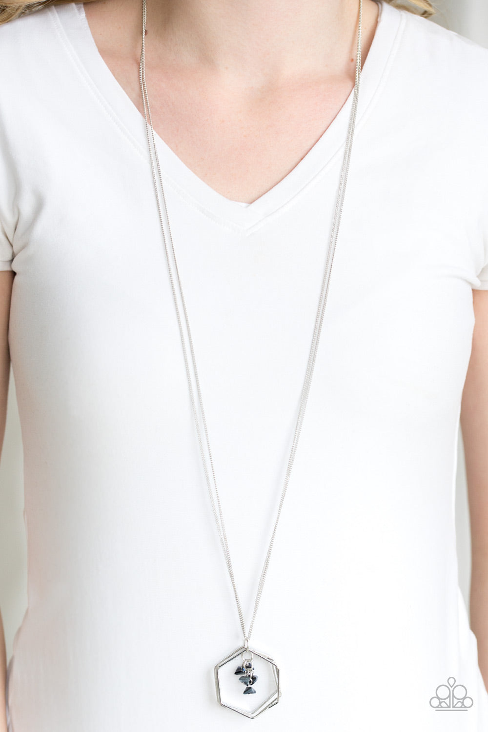 Paparazzi ♥ Chicly Geocentric - Blue ♥  Necklace