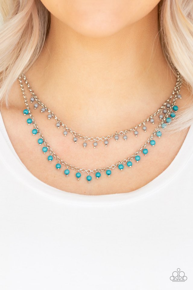Paparazzi ♥ Dainty Distraction - Blue ♥ Necklace