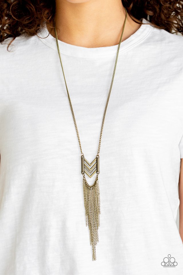 Paparazzi ♥ Point Taken - Brass ♥ Necklace