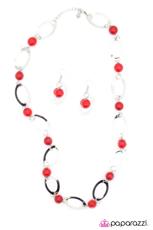 Paparazzi ♥ Leisurely Luminous - Red ♥ Necklace