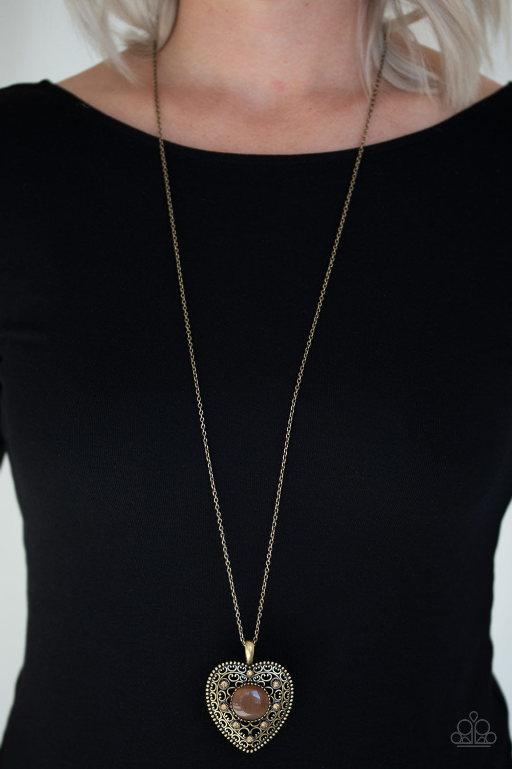 Paparazzi ♥ One Heart - Brass ♥  Necklace
