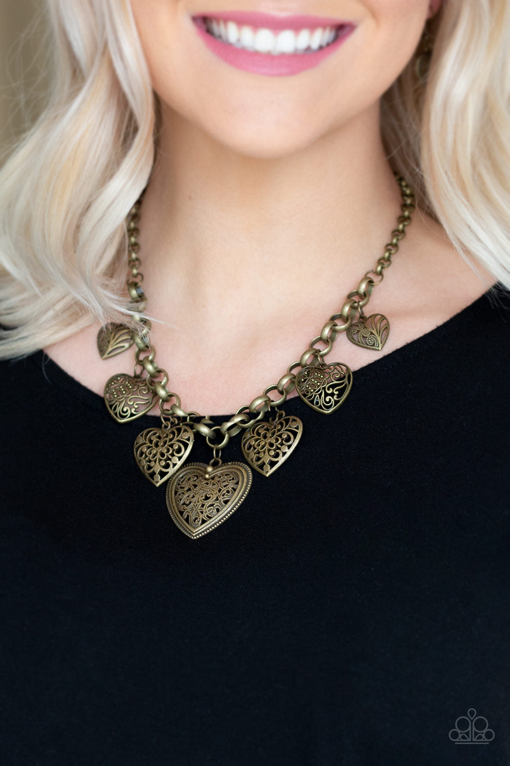 Paparazzi ♥ Love Lockets - Brass ♥  Necklace