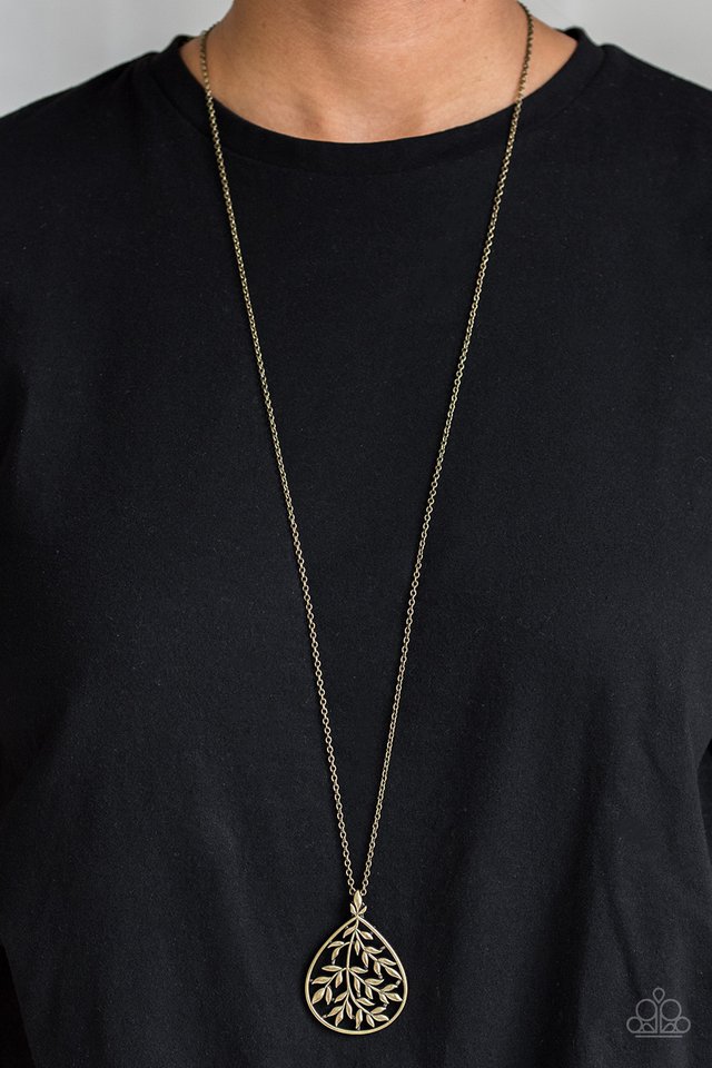 Paparazzi ♥ BOUGH Down - Brass ♥ Necklace