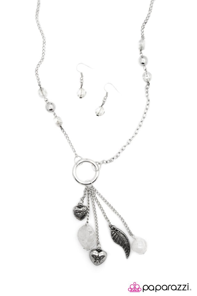 Paparazzi ♥ Hanging By a Moment - White ♥ Necklace