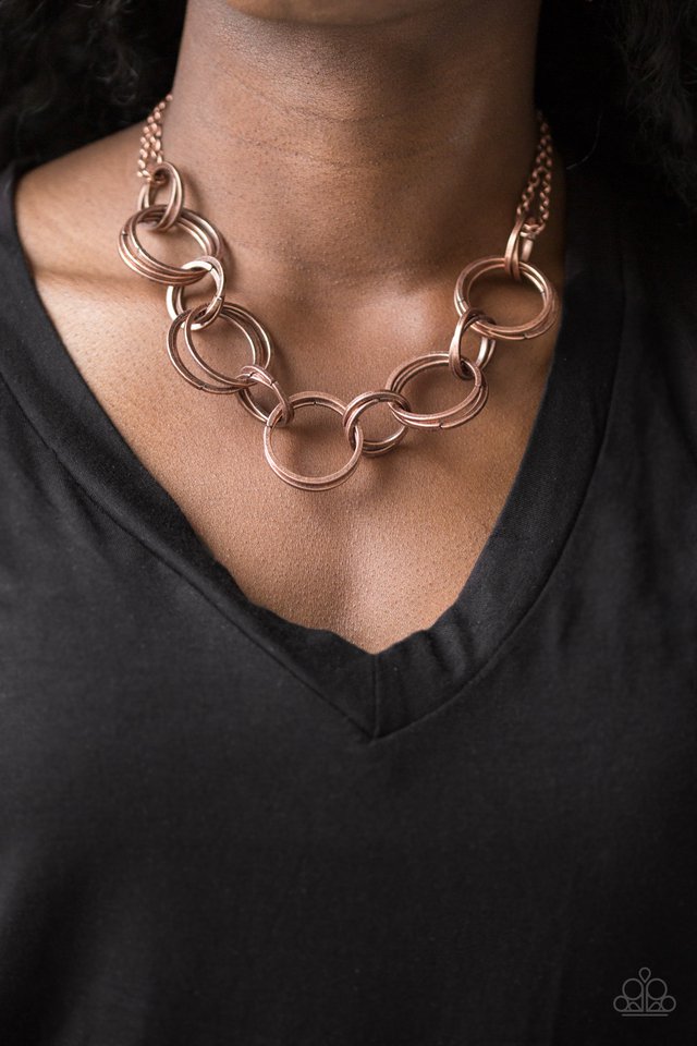 Paparazzi ♥ Jump Into The Ring - Copper ♥ Necklace