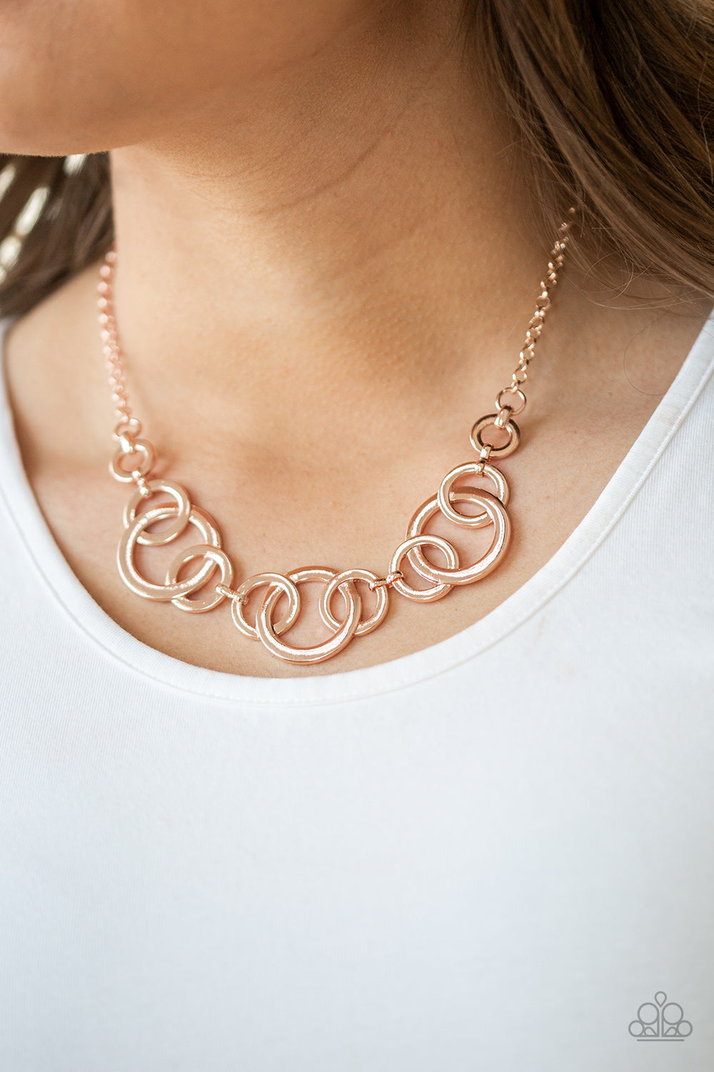 Paparazzi ♥ Going In Circles - Rose Gold ♥  Necklace